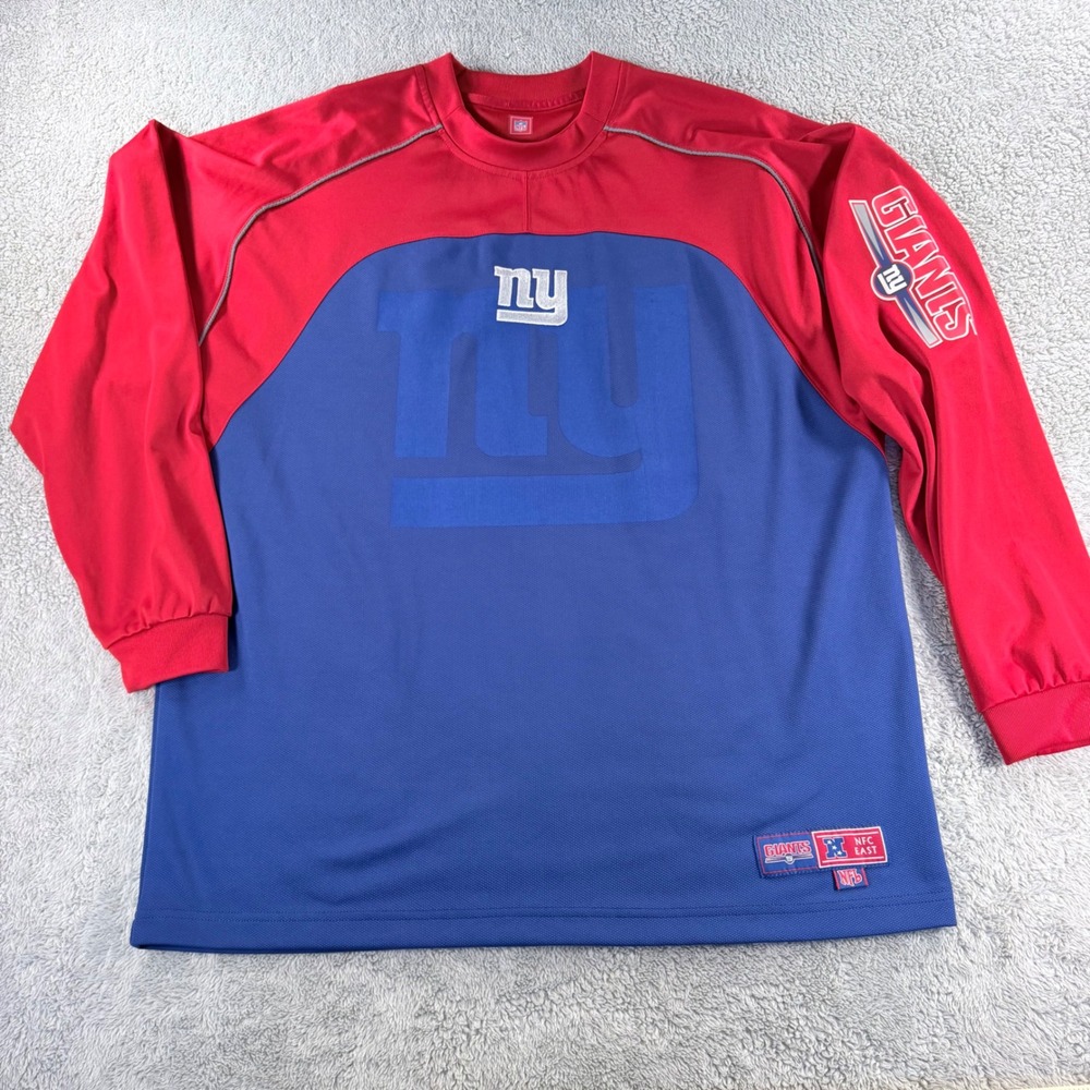 NFL New York Giants Long Sleeve Mesh Jersey Gameday Shirt Mens Large Blue Red